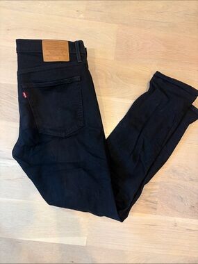 Levi's Black Slim/Stretch Jeans with Tan Leather Patch